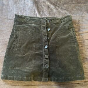 Suede Green Mini Skirt